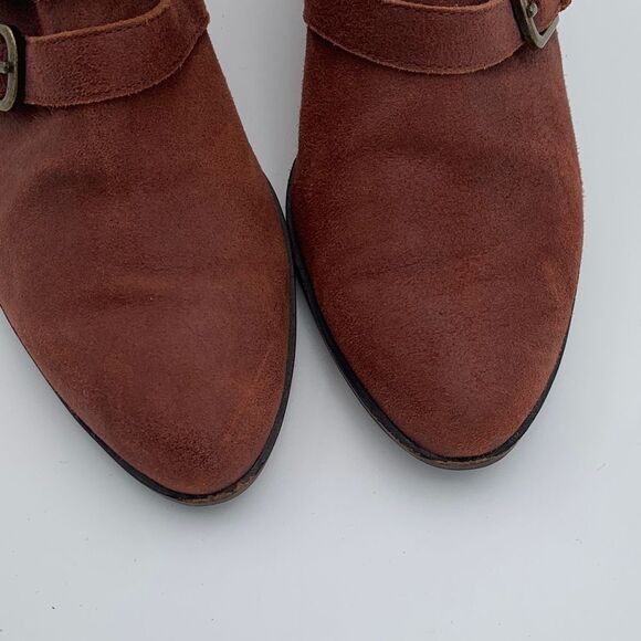 Lucky Brand equestrian style Suede Ankle Boots - Rust colored size 8.5 - Picture 11 of 12